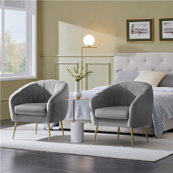 Yaheetech Velvet Accent Chair