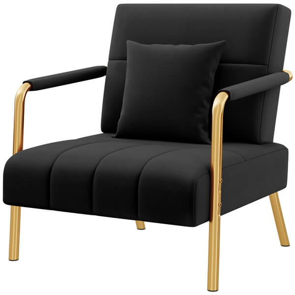 Yaheetech 30″ W Velvet Accent Armchair with Cozy Pillow