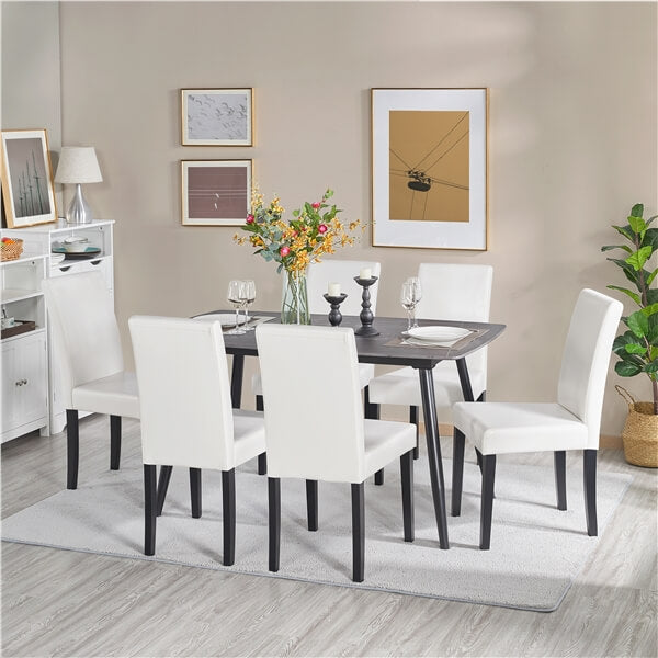 Yaheetech Dining Chairs Set of 4 PU Leather Upholstered Parsons