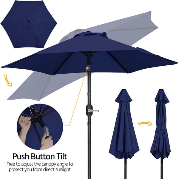 Yaheetech Patio Umbrella, 7.5FT Outdoor Table Market Umbrella