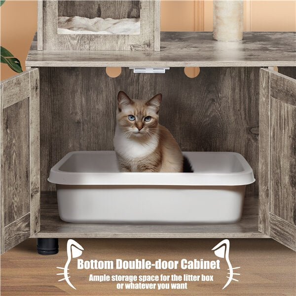 Yaheetech Litter Box Enclosure with Cat Tree