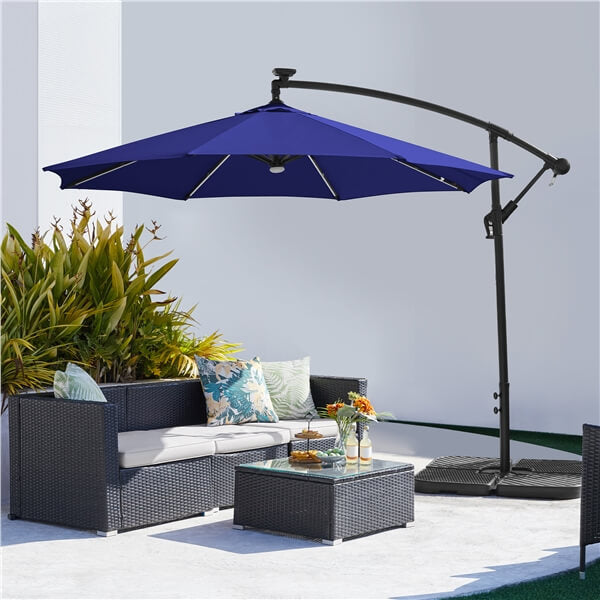 10 Ft 8-Rib Patio Offset Umbrella