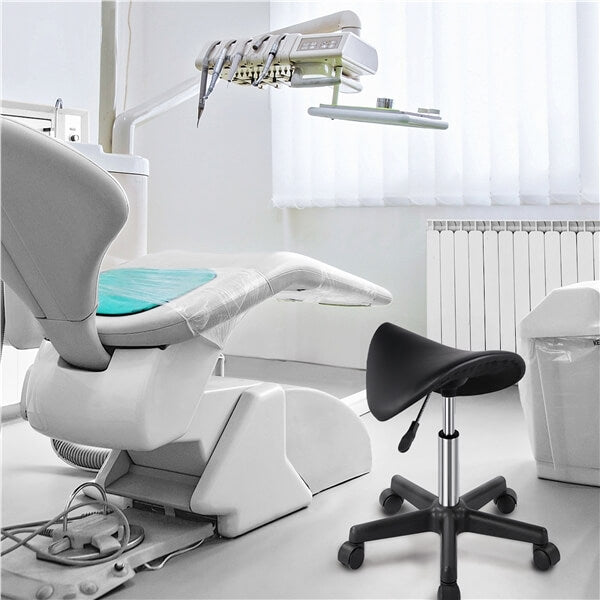 Yaheetech  Rolling Saddle Stool Hydraulic Adjustable Salon Chair