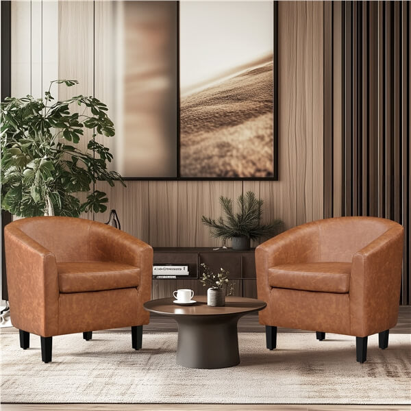 Yaheetech Barrel Chairs Set of 2