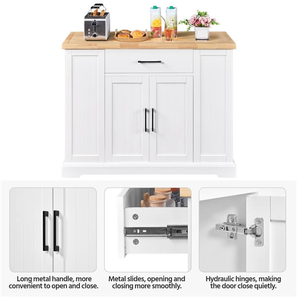 Yaheetech Rolling Kitchen Island Cart with 3 Drawers