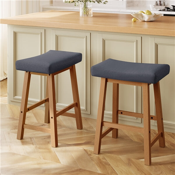 Set of 2 Farmhouse Counter Height Bar Stools