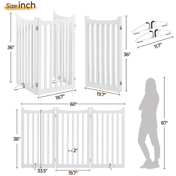 Yaheetech 24" H Freestanding Pet Gate for Dogs