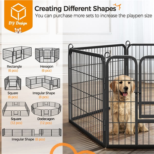 Yaheetech Wide Panel Dog Playpen, 6 Panels 24/40 inch