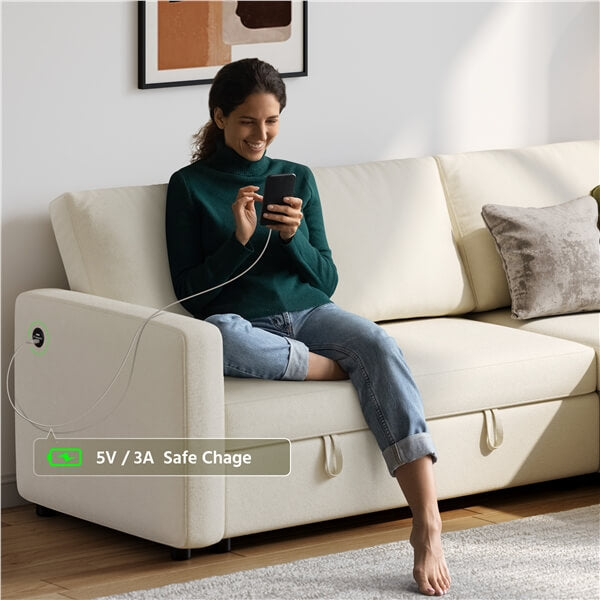 Yaheetech Sectional Sofa L-Shaped Sofa Couch Bed