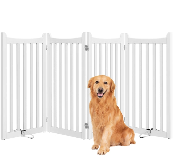 Yaheetech 36" H Extra Tall Freestanding Pet Gate 4-Panel