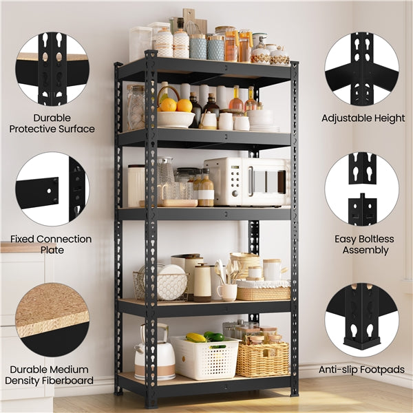 Yaheetech Storage Shelves, 5 Tier (27.5 W x 12 D x 60 H Inches)