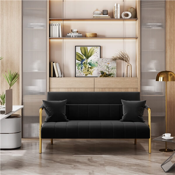 Yaheetech  30" W Modern Sofa Small Sofa Luxurious Velvet Fabric