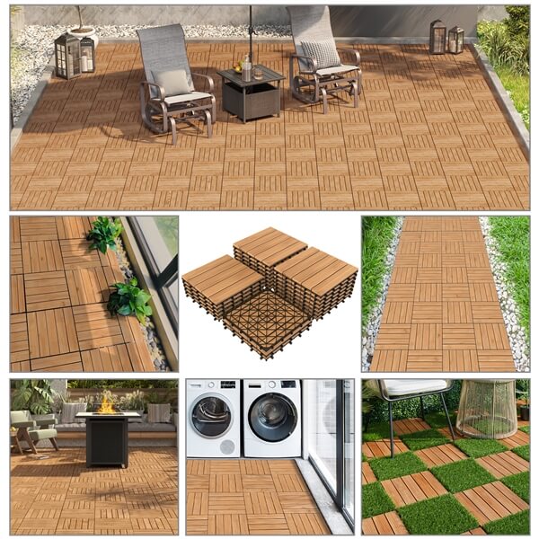 Yaheetech 27PCS Interlocking Patio Deck Tiles