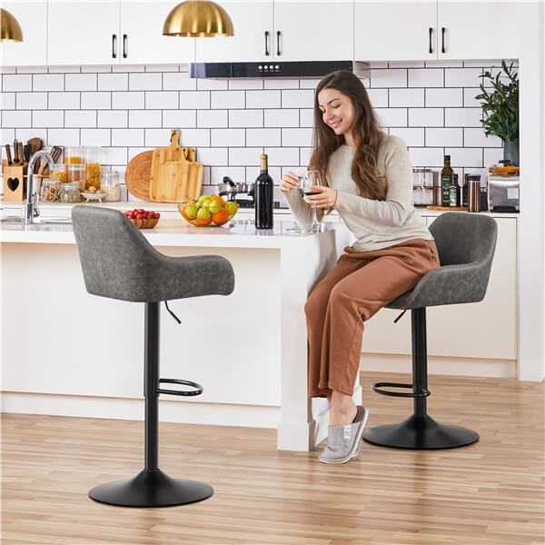 Yaheetech PU Leather Swivel Counter Height Barstools