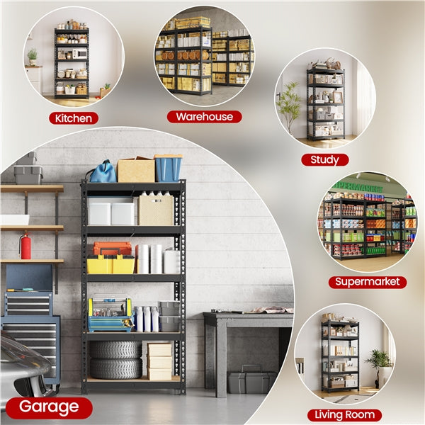 Yaheetech Storage Shelves, 5 Tier (27.5 W x 12 D x 60 H Inches)