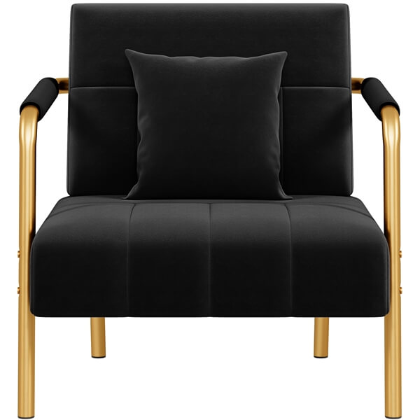 Yaheetech 30″ W Velvet Accent Armchair with Cozy Pillow