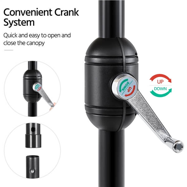 Yaheetech Patio Umbrella, 7.5FT Outdoor Table Market Umbrella