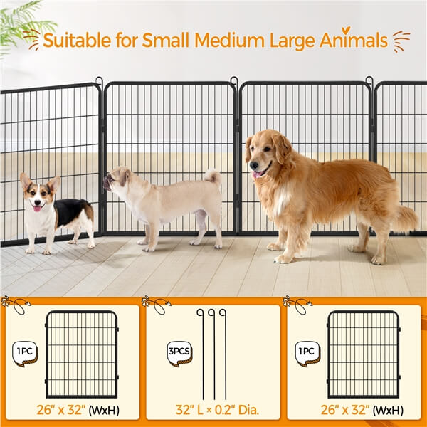 Yaheetech Dog Playpen Outdoor, 32 inch 2 Panels