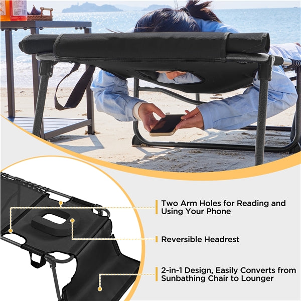 Yaheetech 5 Position Folding Tanning Chair