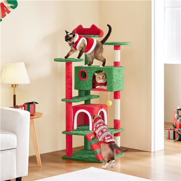 54.5'' Tall Cat Tree Condo Kitten Tree Tower