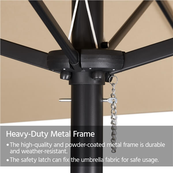 Yaheetech 13 ft Large Patio Umbrella with Solar Lights Double-Sided