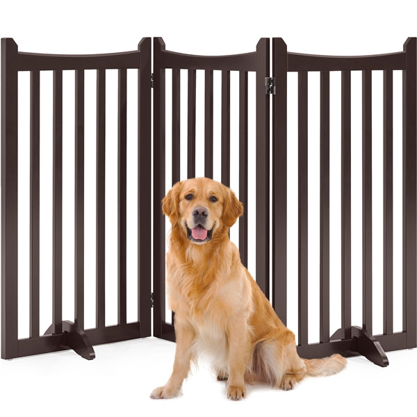 Yaheetech 36" H Extra Tall Freestanding Pet Gate 4-Panel