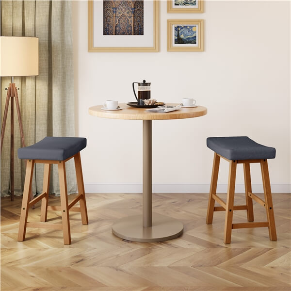 Set of 2 Farmhouse Counter Height Bar Stools