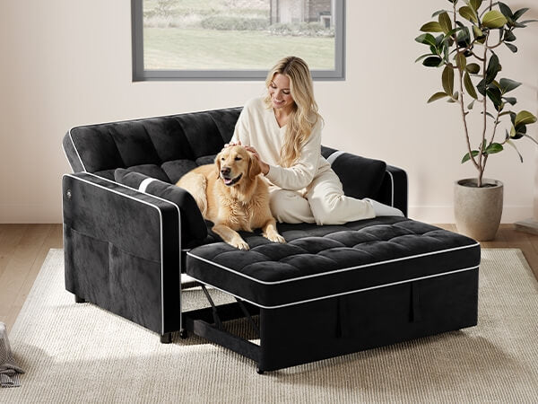 Yaheetech 3-in-1 Pull-Out Sofa Bed