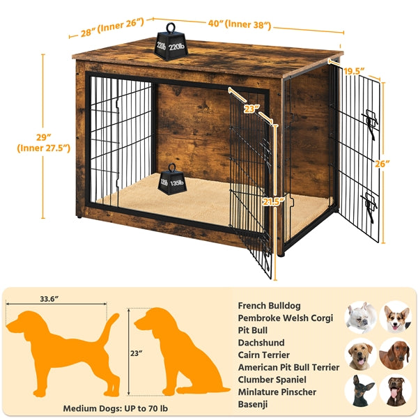 Yaheetech 32''/40'' Dog Crate Furniture