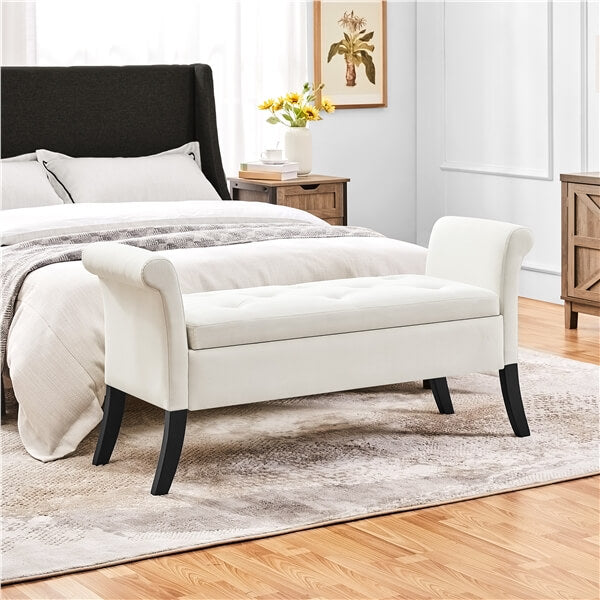 Yaheetech Modern Fabric Tufted Storage Bench