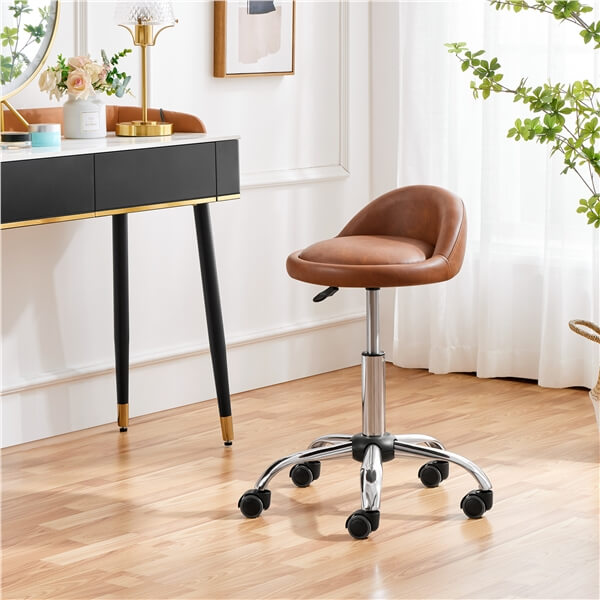 Yaheetech PU Leather Rolling Bar Stool