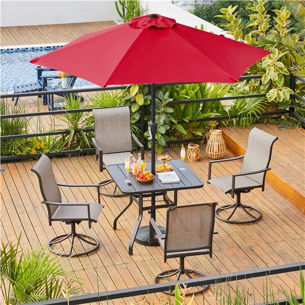 Yaheetech 7.5FT/9FT Patio Umbrella with 22lb Umbrella Base Included