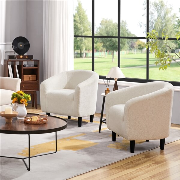 Set of 2 Boucle Club Chair