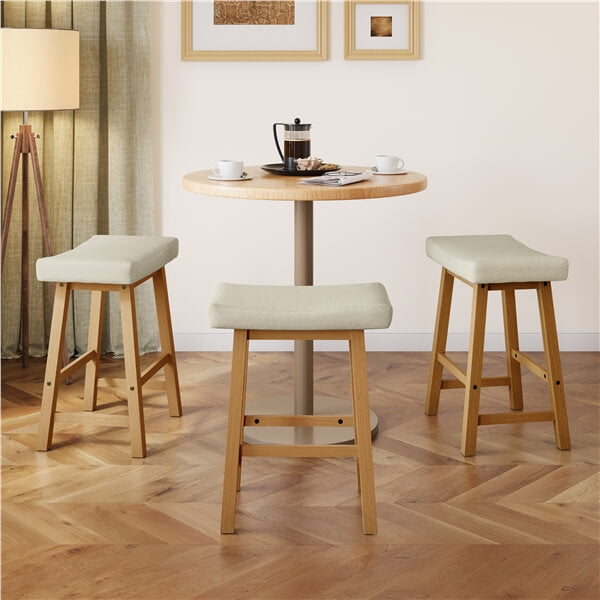 Set of 3 Farmhouse Counter Height Bar Stools