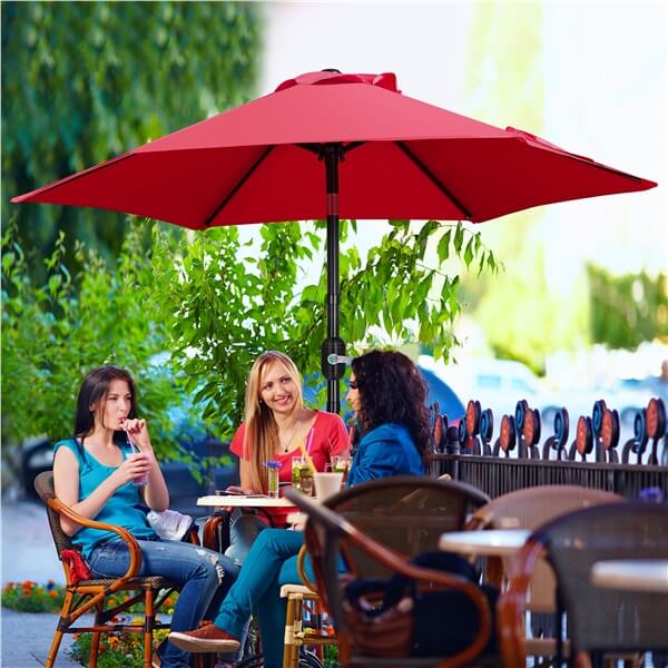 Yaheetech 7.5FT/9FT Patio Umbrella with 22lb Umbrella Base Included