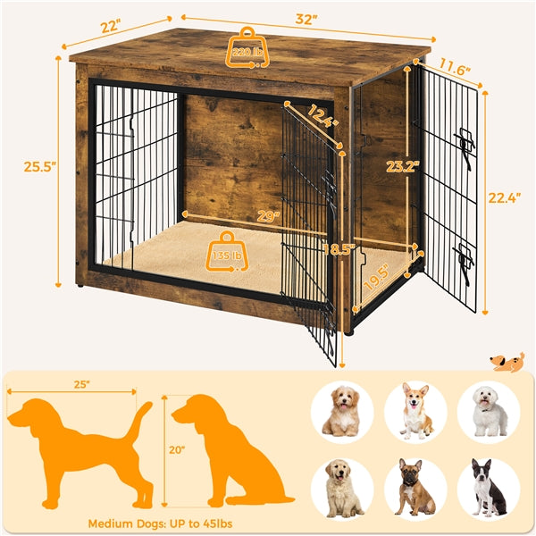 Yaheetech 32''/40'' Dog Crate Furniture