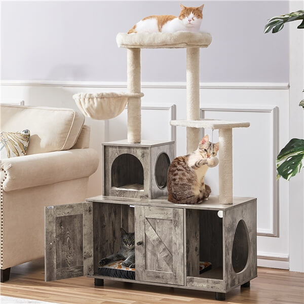 Yaheetech Litter Box Enclosure with Cat Tree