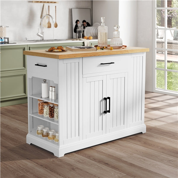 Yaheetech Rolling Kitchen Island Cart with 3 Drawers