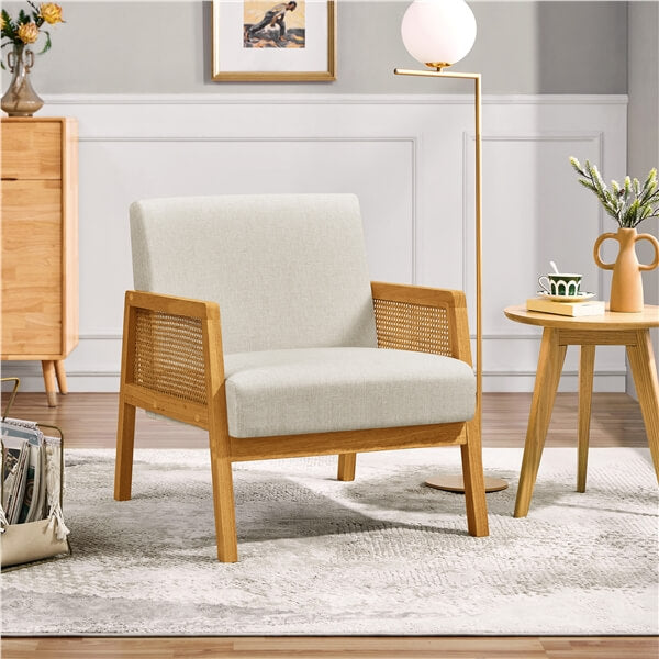 Yaheetech Modern Armchair with Wood Legs