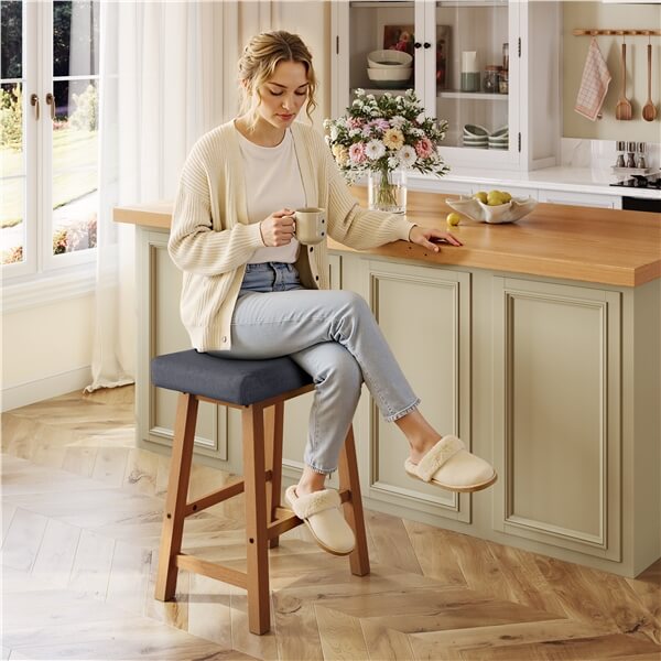 Set of 2 Farmhouse Counter Height Bar Stools