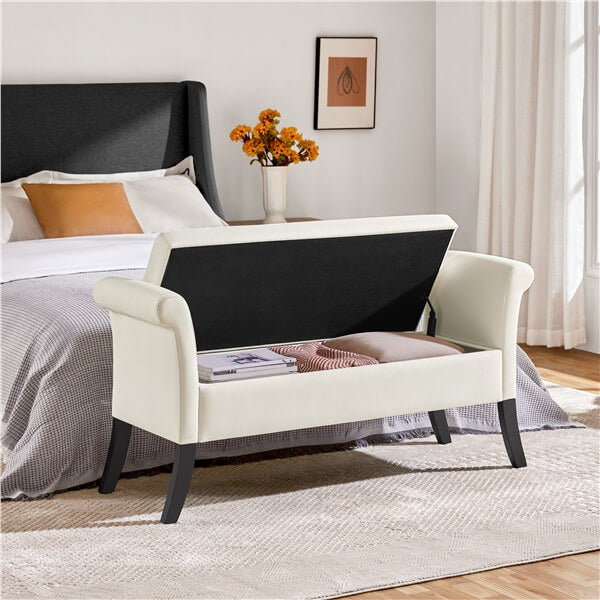 Yaheetech Modern Fabric Tufted Storage Bench