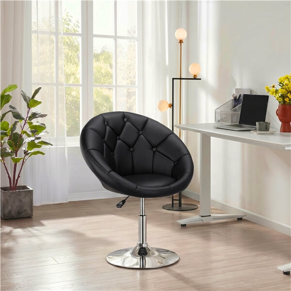 Yaheetech Height Adjustable Modern Round Barrel Chair