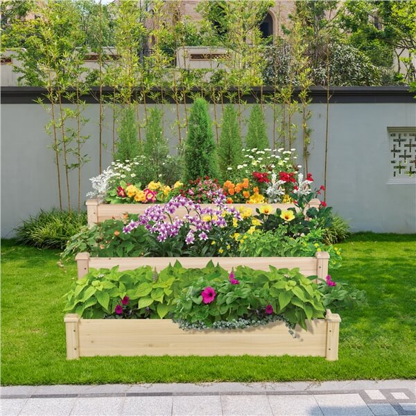 Yaheetech 3 Tier Raised Garden Bed Fir Wood
