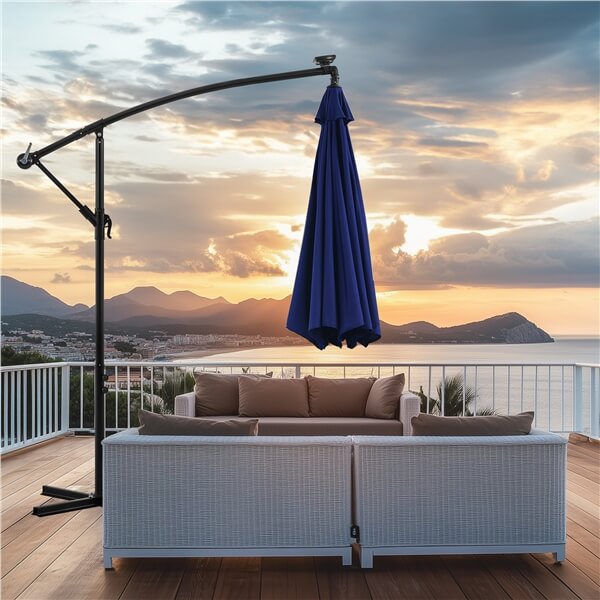 10 Ft 8-Rib Patio Offset Umbrella