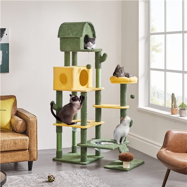 68.5″ H Oasis-Themed Cat Tree for Indoor Cats