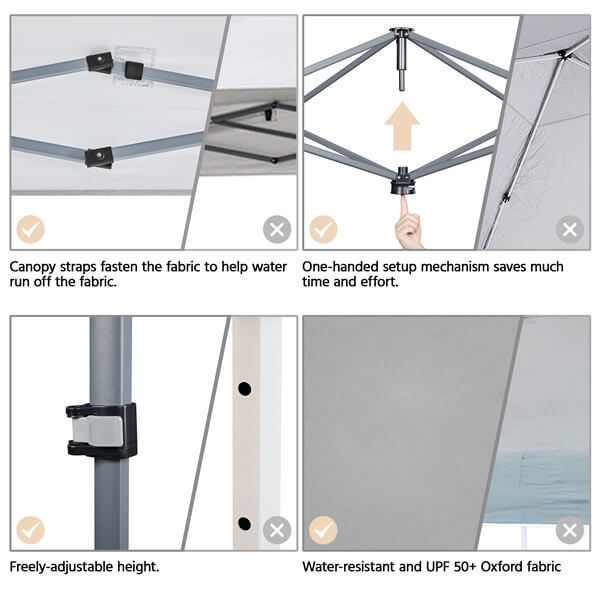 Yaheetech 10x10 1-Person Setup Pop Up Canopy Tent