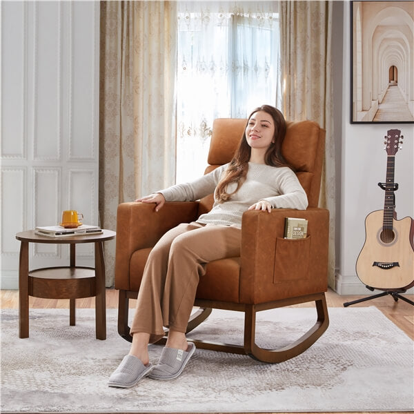 Yaheetech Fabric Upholstered Rocking Chair