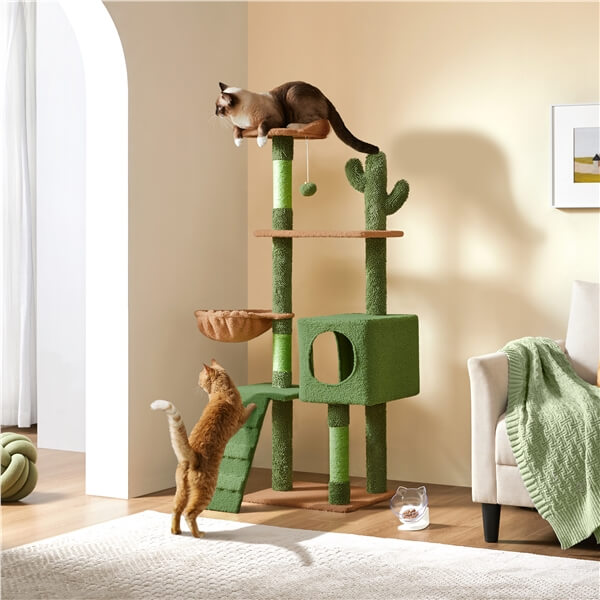 59.5″ H Cactus-Design Cat Tree for Indoor Cats