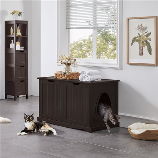 Yaheetech Cat Litter Box Enclosure, Litter Cabinet Furniture Hidden
