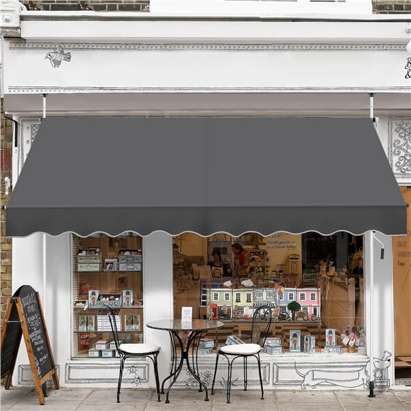 Yaheetech Manual Retractable Awning with Adjustable Angle & Height